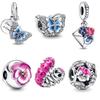 925 Silver Spring Flower Butterfly Charm Bead DIY Bracelet Jewelry For Women Dangle Pendant Original
