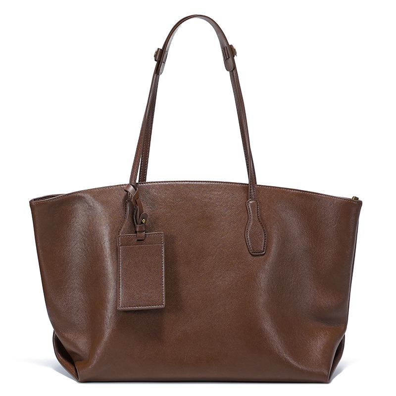 2026 Women s Retro Luxury Cowhide Tote - Large Capacity Shoulder Bag