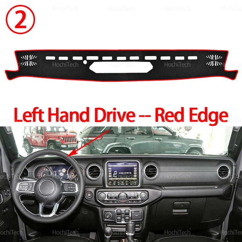 Auto-Armaturenbrett-Abdeckmatte für Jeep Gladiator JT 2020-2024 Sonnenschutz-Pad Instrumententafel-Teppiche Anti-UV-Auto-Zubehör LHD RHD