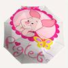 Piglet,Butterfly Theme Automatic Compact Folding Cute Umbrella - Portable and Durable, 8-Bone Iron Umbrella for All Weather0707095