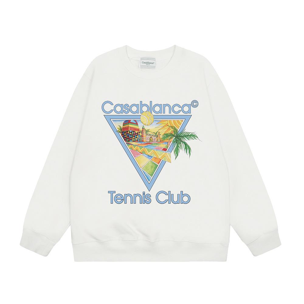 Grenzüberschreitende trendige Marke Casablanca Casablanca Buchstabe gemaltes Print 380g Herren- und Damen- Rundhals-Pullover