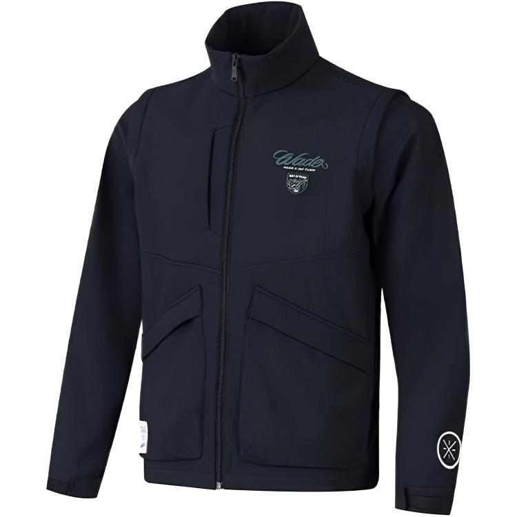 

Спортивная серия Li Ning X Jay Flow Collaboration Wade Series Куртка на молнии с надписью на спине, воротником-стойкой, универсальная, повседневная, мужская AFDVH01-2 XL