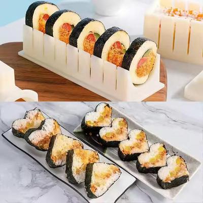 Sushi Mold Set Heart Circle Square Shape DIY Rice Ball Maker For Beginners Family Home Shop Food Grade Plastic Cooking Tools