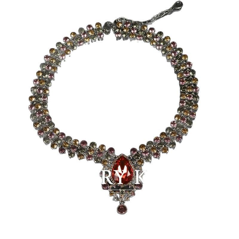 Heavy Industry Full Diamond Multi-layer Water Drop Drop Drop Ruby High-end Colored Diamond, Fashion Necklace Women