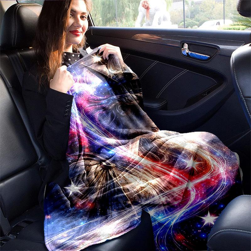 1pc Statue Liberty Stars Flannel Blanket Soft Warm Throw Blanket for Bedroom Living Room Bed Travel Camping Picnic Gift. M07220169