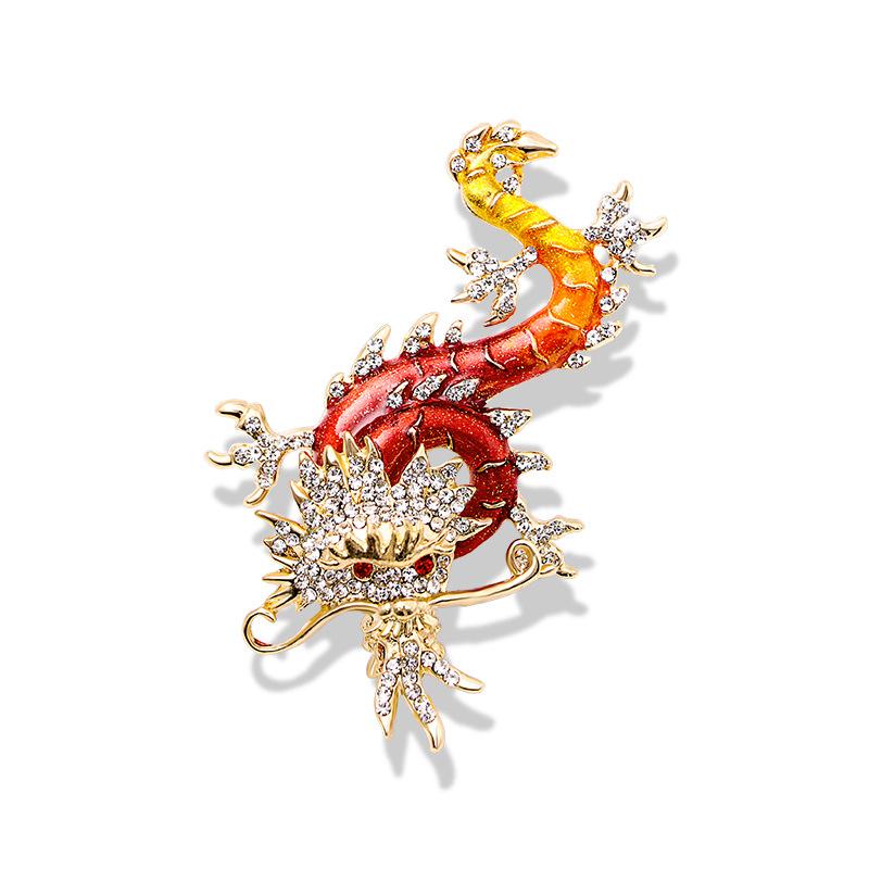 Атмосфера в китайском стиле Брошь китайский дракон ретро индивидуальность мужской пиджак аксессуары булавка знак зодиака дракон брошь