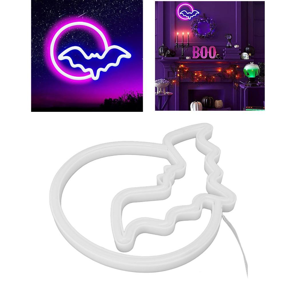 Moon and Bat Neon Sign 5V LED Neon Lamp Low Voltage Neon Light  Room Decor