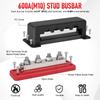 Car Distribution Block Bus Bar Terminal Block Stud Brass Contact Plates M10 3/8" 12-48V 600A DC For Boat Camper RV Accessories
