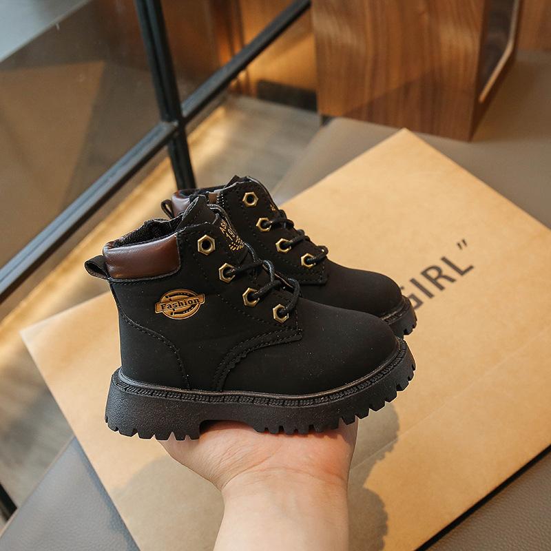 

Children Ankle Boots Autumn Toddler Pu Leather Kids Short Boots Comfortable Non Slip Outdoor Boys Girls Boots 21 чорний