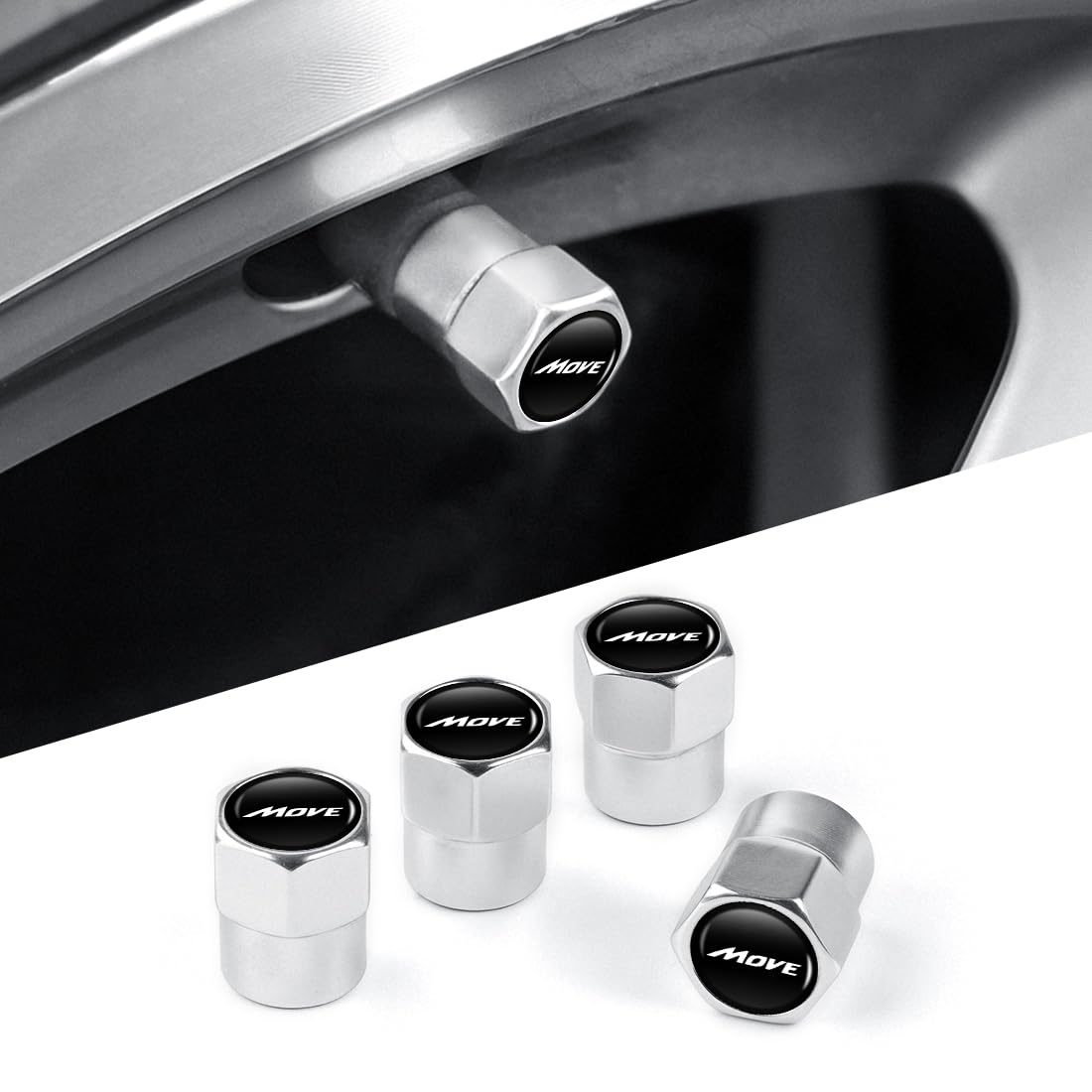 

MOVE Compatible Tire Valve Cap, Blow Off Valve, Car, Leak Prevention, Dustproof, MOVE LA150 move apply серебряный