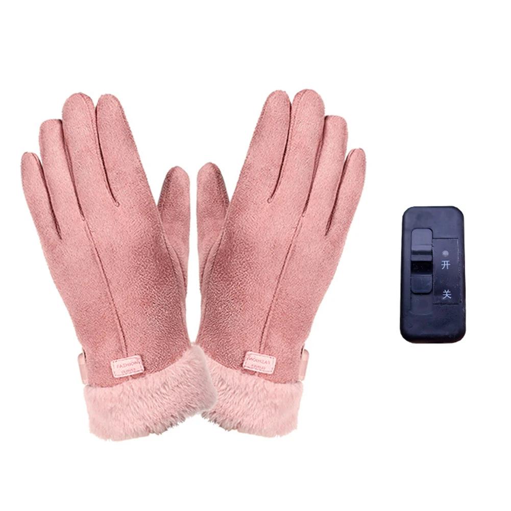 USB Warm Hand Heating Gloves Touch Screen and Windproof Constant Temperature Heated Full Finger Mittens for Skiing Riding Hiking