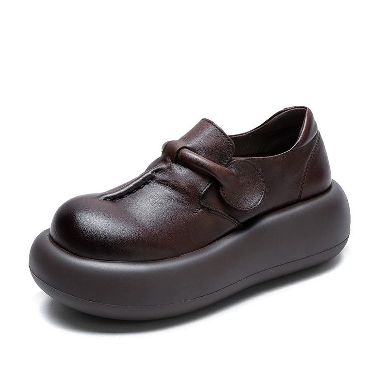 Fashion GKTINOO 2025 Spring New Retro Women's Shoes Handmade Genuine Leather Thick Soled Platform Casual Shoes