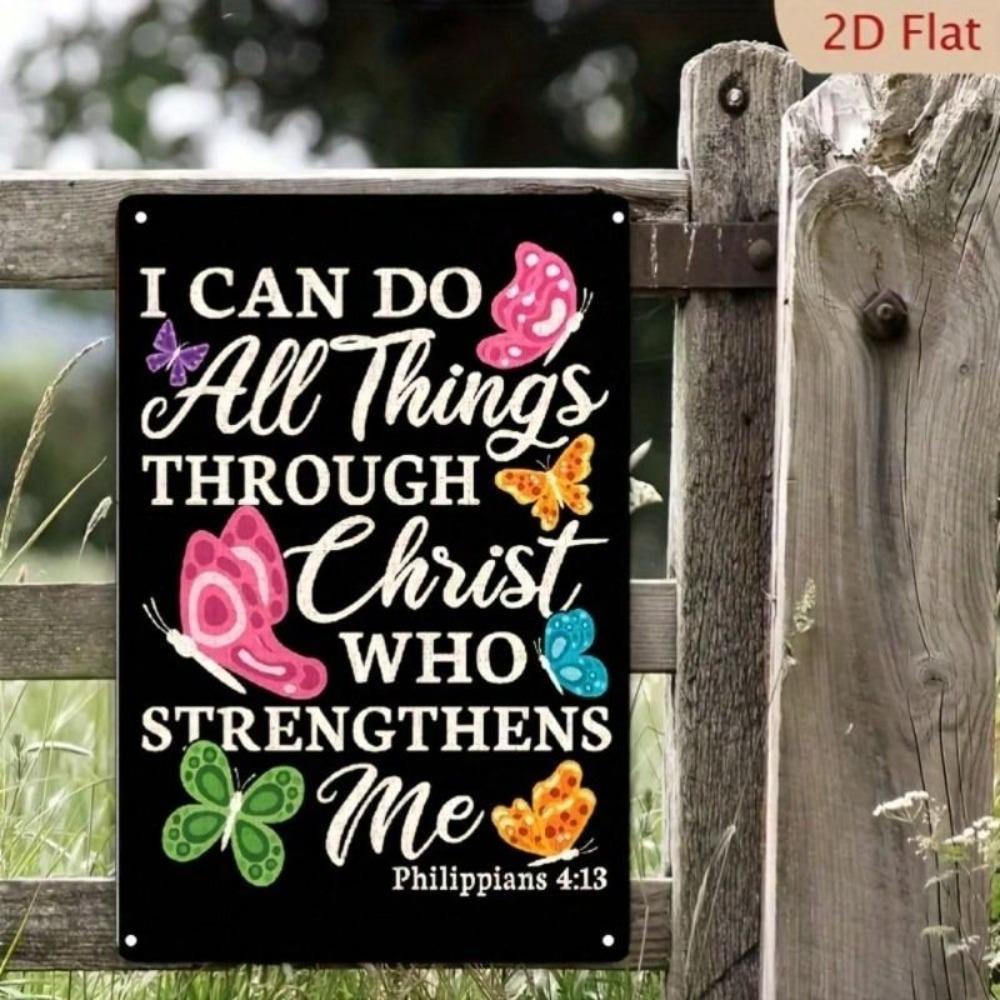 Christian Metal Wall Art Butterfly 12x8 inch Home Gift