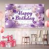 2D Pastel Purple Flower Balloon Backdrop for Elegant Female Birthday Portrait Photoshoot