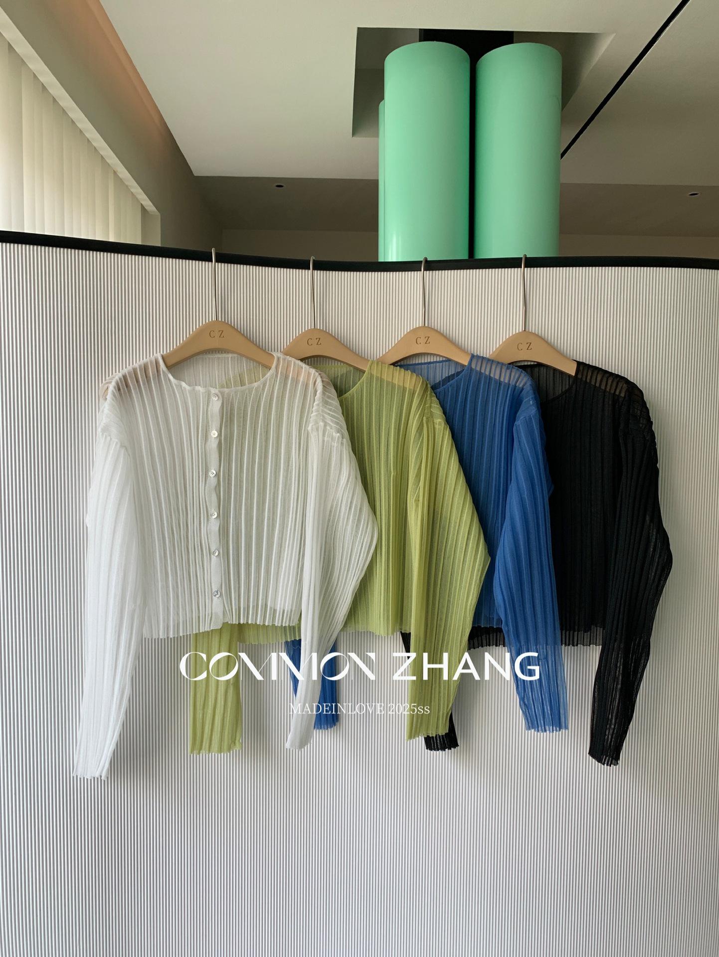 

CZ ZHANG Летний полосатый прозрачный кардиган с круглым вырезом B25820 One Size белый