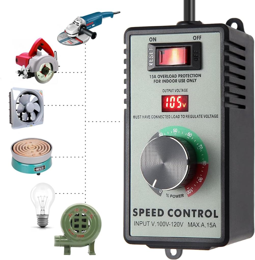 100-120V AC Motor Speed Controller Variable Speed Regulator Router Drill Fan Polishing Machine-Electronic Overload Protection