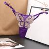 Women G-string Triangle Metal Ring Sexy Butterflies Embroidery Adjustable Lady Thong Inner Wear Clothes