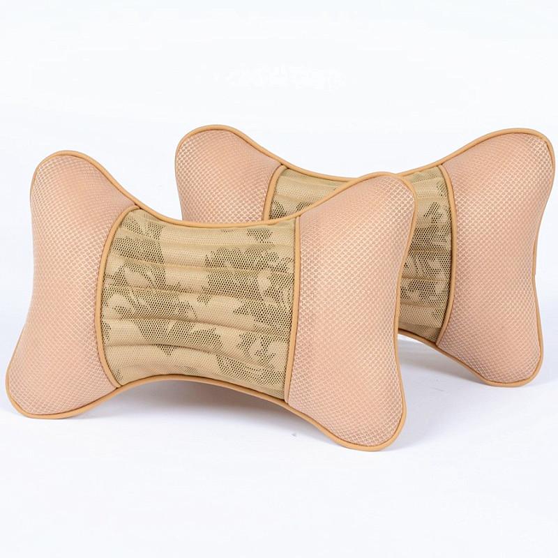 2Pcs Car Headrest Neck Pillows Rest Cushion Breathable Support Seat Accessories Auto Safety Pillow Four Seasons Universal Decor
