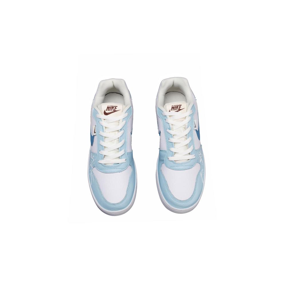 Nike EBERNON Smile Graffiti Synthetic Leather Cushioning, Wear Resistant Low top Skateboard Shoes Men's Sky Blue IM3370-121(Team968-)
