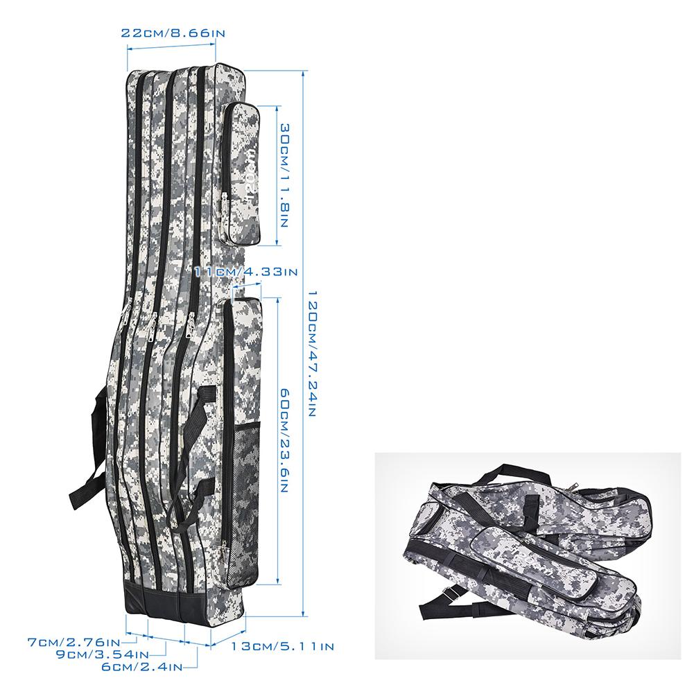 3 Layer Collapsible Fishing Rod Bag Waterproof Fishing Equipment Storage Bags Large Capacity Multifunctional for Outdoor Fishing