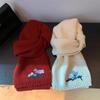 Korean 111 Embroidery Flowers Autumn and Winter Warm Premium Atmosphere Knitted Scarf Atmosphere Scarf