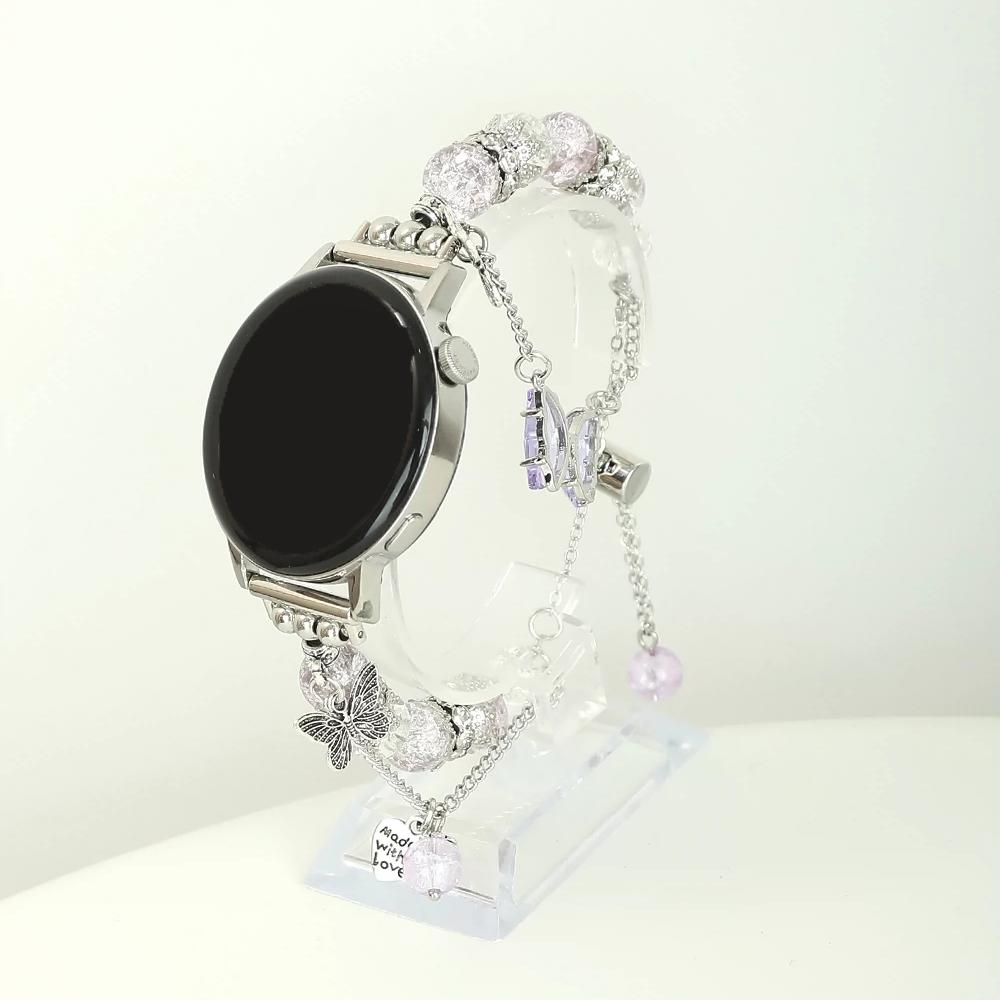 

Luxury Bling Butterfly Wristband For Samsung Galaxy Watch 6 4 5 Pro 3 Classic Active 2 40MM 46 44MM 42 Bracelet 20mm 22mm Strap 22MM фіолетовий