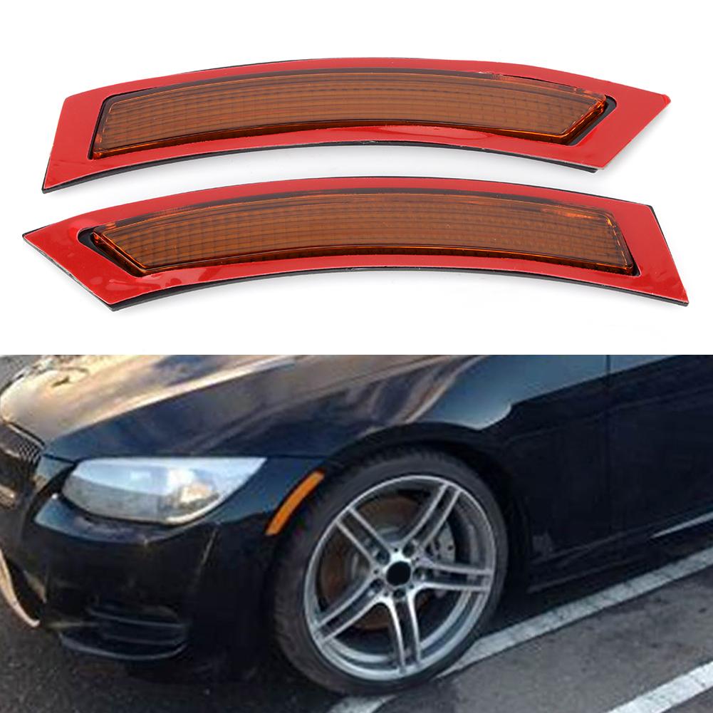 2pcs Plastic Car Front Bumper Reflector Lights Side Marker Lamp Reflective Light Fit for E92 E93 2007 2012