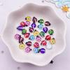 100pcs Resin Glitter Colorful Mini Crystal Flower beetle Flatback Rhinestone Art Nail Applique Decor DIY Wedding Scrapbook Craft
