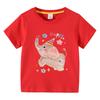 Girls TShirt Cute Elephant Print Short Sleeve Tee 100 Cotton Soft Breathable Summer Tops for Kids Children