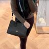 Coach Dempsey 29 Solid Pebble Grain Minimalist Leather Tote Bag Women Tote Black CO976-IMBLK