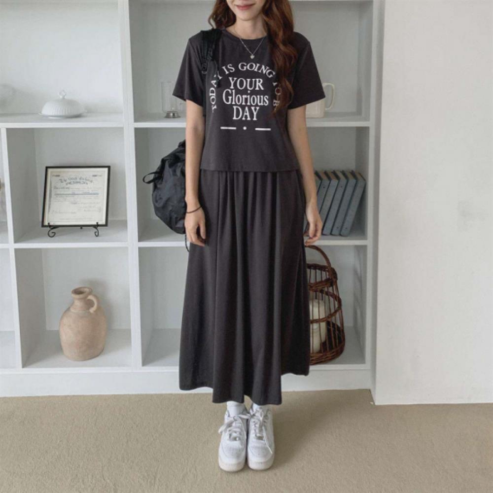 New ArrivalS Open Run Women S caSual Side Shirring ShorT Sleeve T ShirT Flare Sk