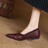 Fashion 2025 Spring Shallow Mouth Square Toe Loafers Shoes for Women Genuine Leather Woman Shoes Fashion Concise Low Heel Women Flats