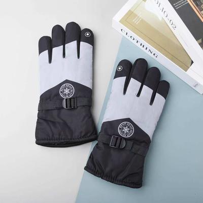 Herrenhandschuhe Winter Samt verdickt warm Ski Fahren winddicht Schneehandschuhe bedruckt Radfahren Motorradhandschuhe