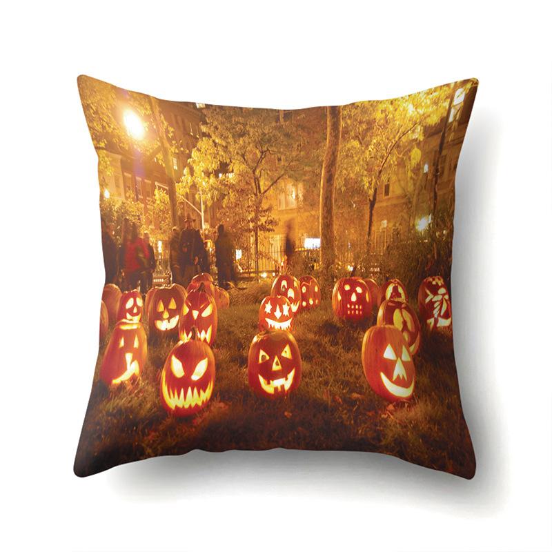 Halloween Pillowcase Car Waist Pillow Pumpkin Sofa Cushion Cover Office Home Living Room Pillowcase