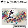 2D Vibrant Ballerina Silhouette Decoration Backdrop for Dance Studio