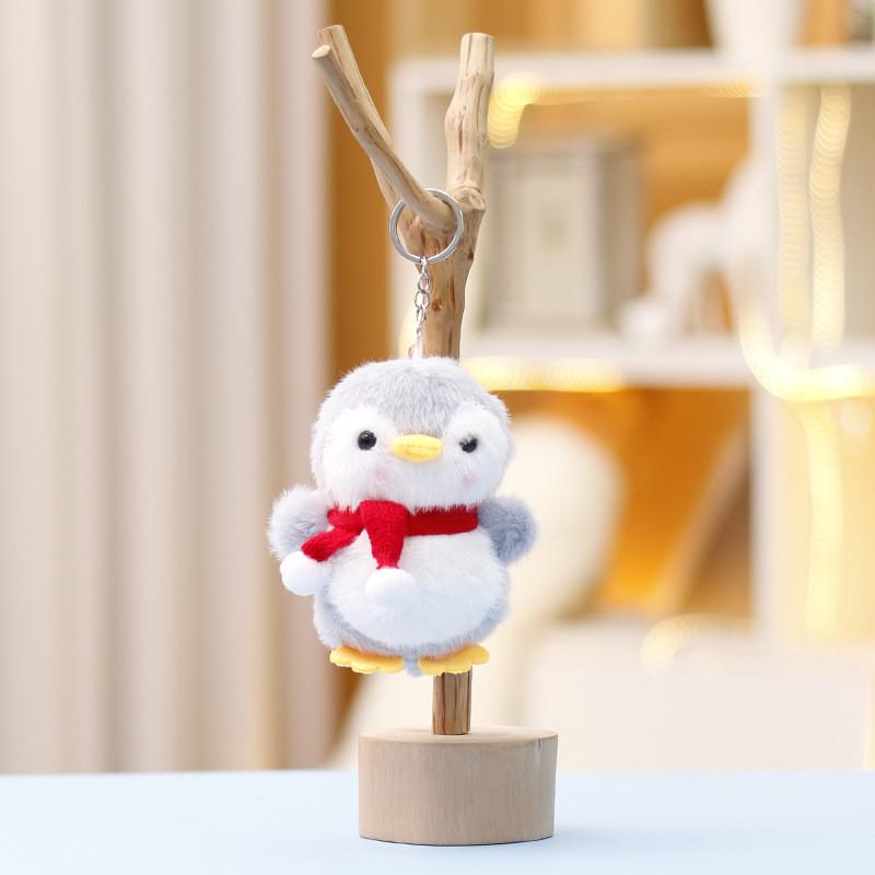 Plush Penguin Scarf Toy Keychain Bag Pendant Doll Decorations Cartoon Gifts
