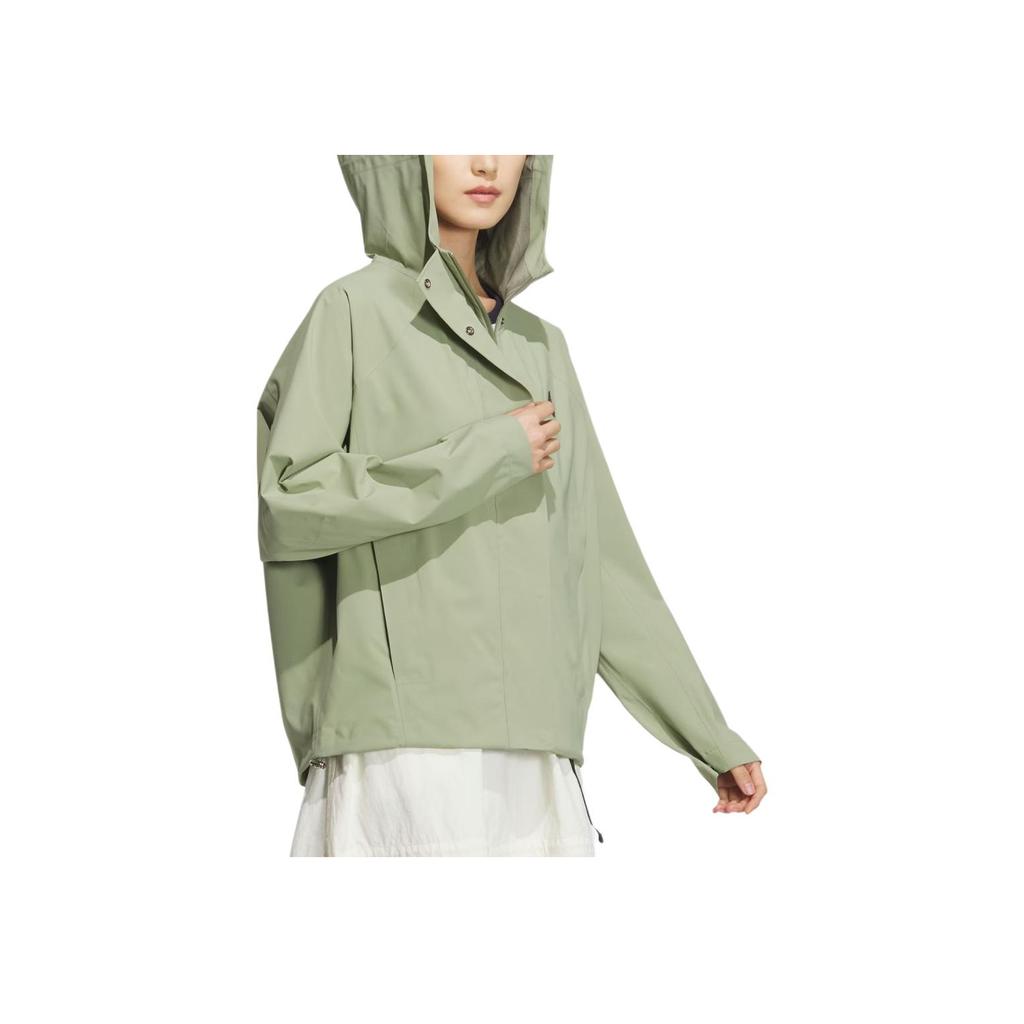 Adidas Tech Rain Jacket Waterproof Sports Casual Hooded Jacket Women Jacket Tent-Green JJ1092