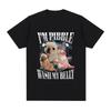 2026 Funny Pibble Wash My Belly Dog Meme Printed T Shirt Women Vintage Fashion T-Shirts Short Sleeve Daily Wear Casual Clothing