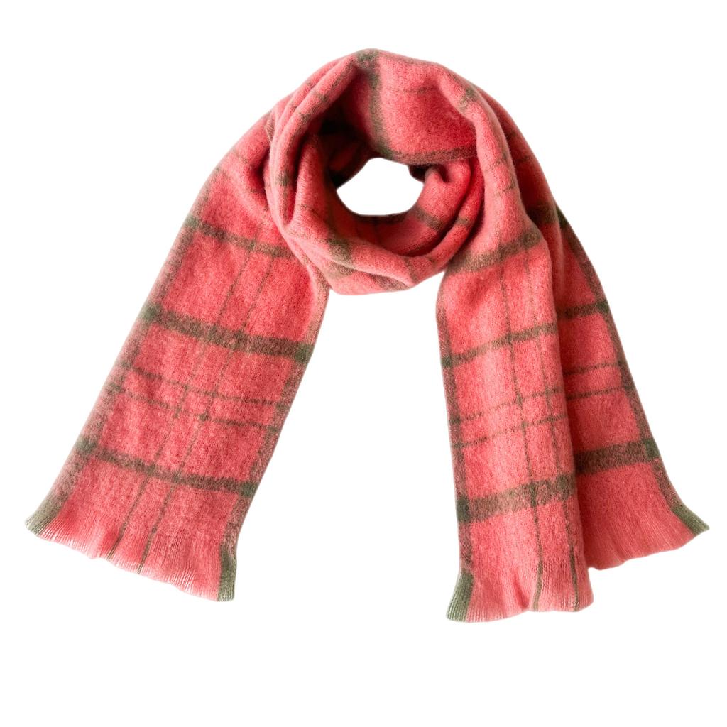 Men's Women's Warm Scarf Autumn Winter Black Plaid Scarf Shawl