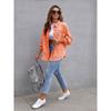 Denim Jacket Women Solid Color Loose,Jacket Hole Breaking Long Sleeve Women's Denim Shirt