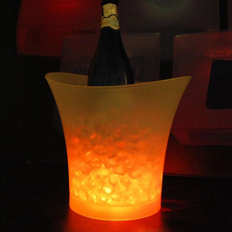 LED Ice Bucket Champagne Wine Beer Cooler KTV 5L Multi