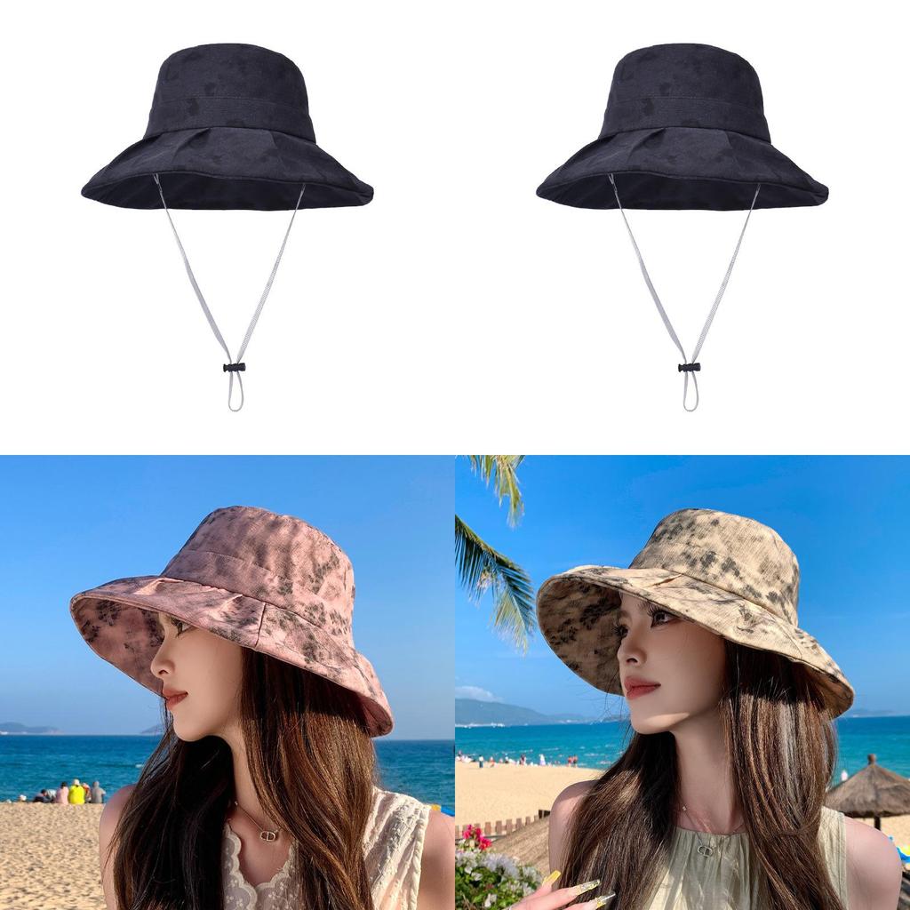 Summer Sun Protection Wide Brim Cap With Breathable Cotton Polyester Fabric For Outdoor Travelers