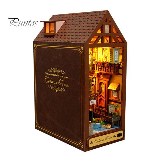 

1 комплект, комплект книжного уголка, французский город, тема, фантазия, европейская ретро-обложка, сделай сам, кукольный домик, деревянный форзац для книг, строительный комплект, украшение для дома коричневый