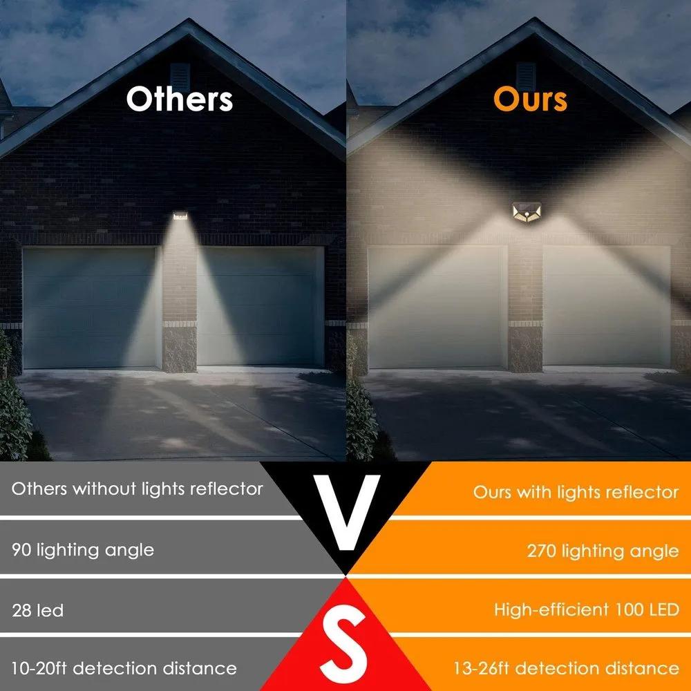 1~10PCS 100 LED Solar Wall Lights Outdoor Solar Lamp Waterproof Motion Sensor Solar Powered Sunlight Street Light Garden Decor