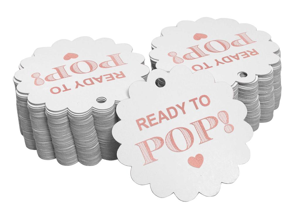 Inkdotpot Ready To Pop Baby Shower Bottle Tag Real Gold Foil Favor Hang Tags Pack Of