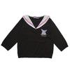 Sanrio Long Sleeve T-shirt Kuromi Sailor Collar Girls Charcoal
