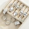 14 Pcs/Set Punk Ring Set For Women Vintage Chunky Silver Color Geometric Rings Fashion Personalized Daily Party Jewelry Gift New