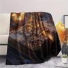 Glowing Books  Print Flannel Blanket, High Quality Comfortable for All Seasons, Home Decor, Warmth and Comfort