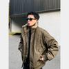 Men's American Retro Mountain Eagle Fur Collar Cotton Flight Jacket – Thickened Autumn/Winter Loose Fit Outerwear