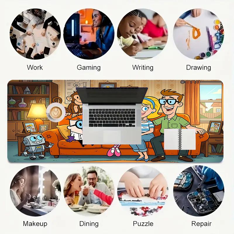 Family Time Xl Gaming Mouse Pad Nonslip Rubber Base Stitched Edge Waterproof Desk Mat For Pc Laptop Gamer Office Computer Accessories C929769
